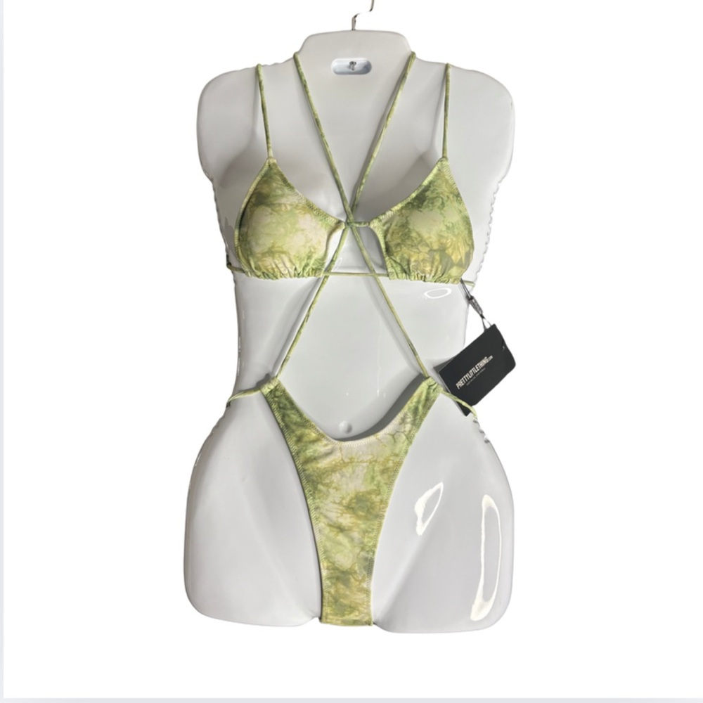 PrettyLittleThing Acid Wash Bikini Set